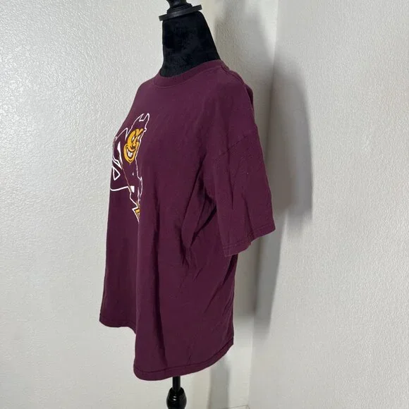 Arizona‎ State Sun Devils Maroon Graphic T-Shirt Unisex Size L Cotton - Picture 2 of 5